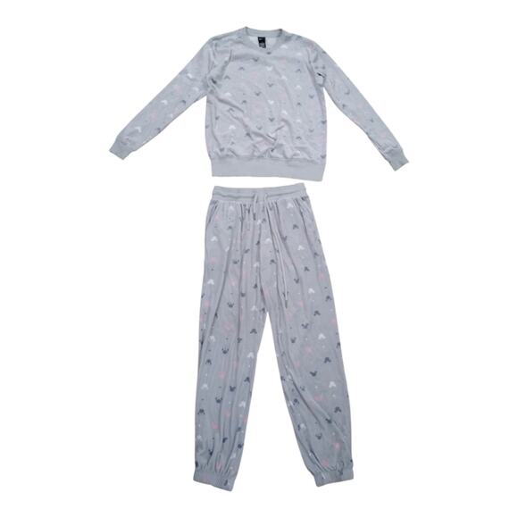 ‼️[B321] Disney Mickey/Mini Mouse Icon Sweater Set - Color Grey, Size XS - Picture 2 of 5